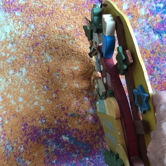 Wood 3-D Welcome Scarecrow Door Decor Fall VINTAGE Bird & Leafs go B O I NG - Picture 6 of 7